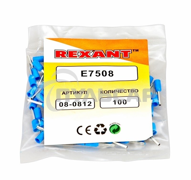 Наконечник штыревой втулочный изолированный F-8 мм 0.75 мм² (НШВи 0.75-8) синий Rexant