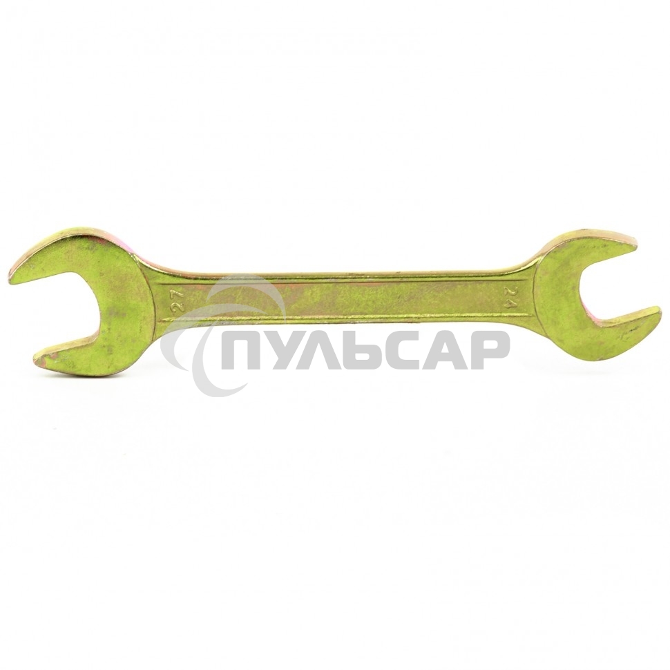 Ключ рожковый, 24 х 27 мм, желтый цинк Сибртех