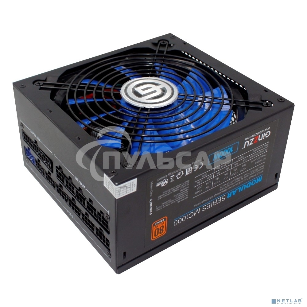 Блок питания Ginzzu MC1000 14CM 80 PLUS Bronze,