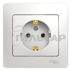Розетка 1-м СП Glossa 16А с заземл. в сборе бел. SchE GSL000142