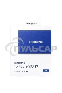 Внешний SSD Samsung T7, 1TB, USB 3.2 Gen 2 Type-C, R/W 1050/1000, синий
