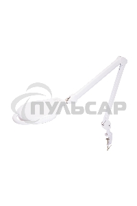 Лупа на струбцине Rexant, круглая, 5D, с подсветкой 96 LED, теплый и холодный свет, белая