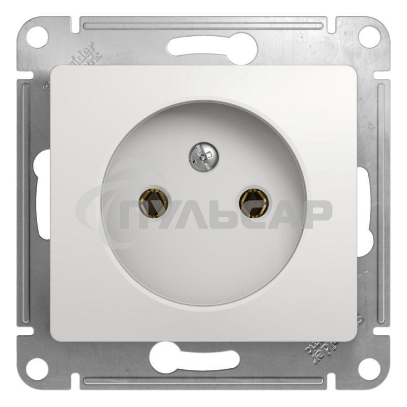 Механизм розетки 1-м СП Glossa 16А IP20 без заземл. бел. SchE GSL000141