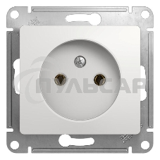Механизм розетки 1-м СП Glossa 16А IP20 без заземл. бел. SchE GSL000141