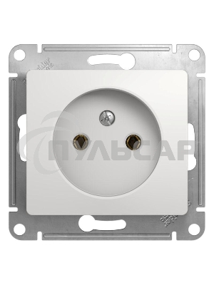 Механизм розетки 1-м СП Glossa 16А IP20 без заземл. бел. SchE GSL000141