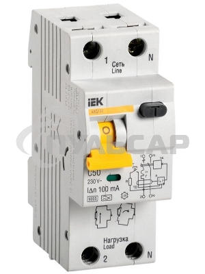 Выключатель автоматический дифференциального тока Iek MAD22-5-050-C-100 АВДТ 32 C50 100мА