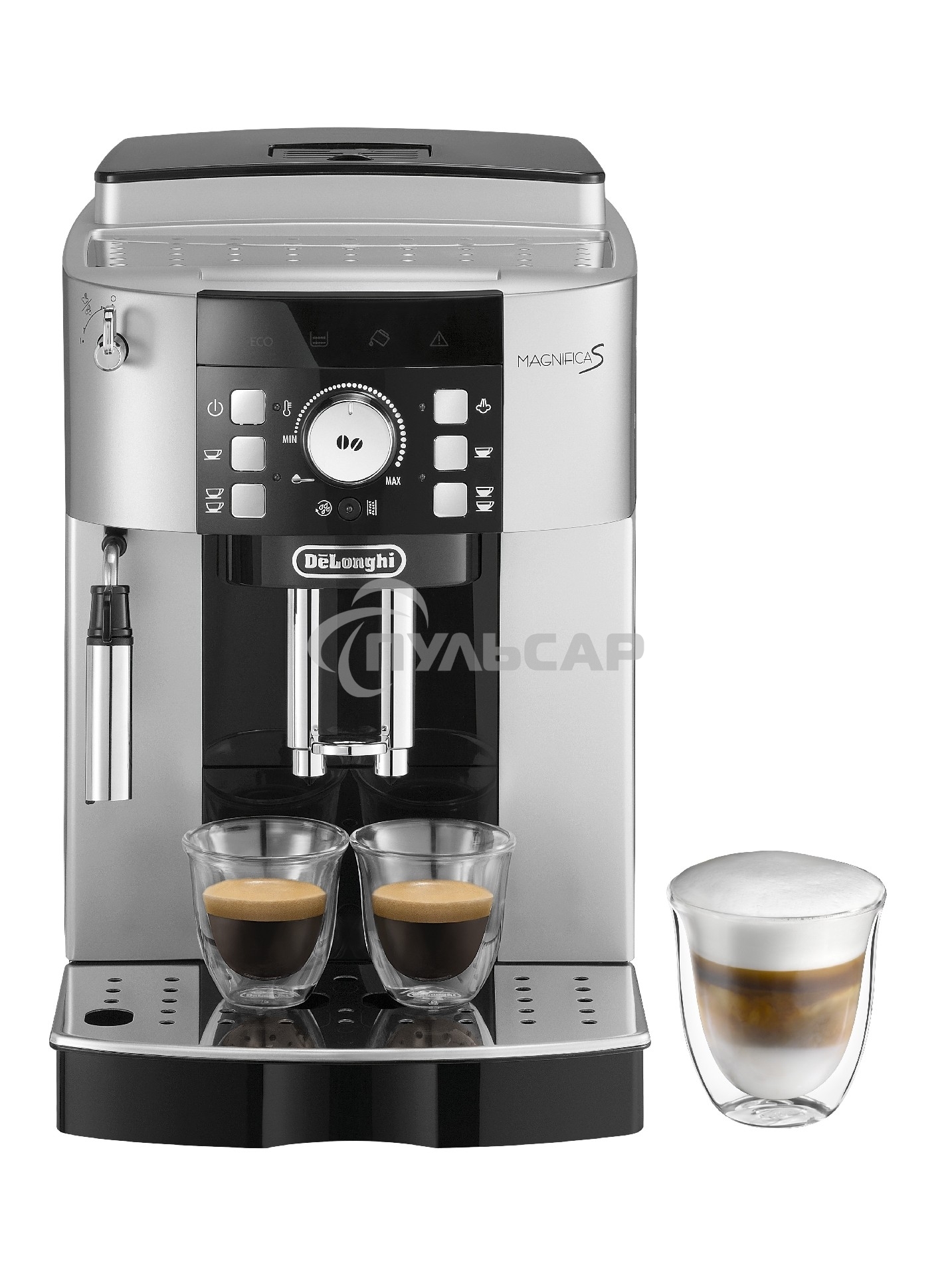 Кофемашина автоматическая DeLonghi ECAM 21.117.SB серебристый/черный, исп. кофе - зерновой/молотый, 1.8 л, 1450 Вт, 15 бар