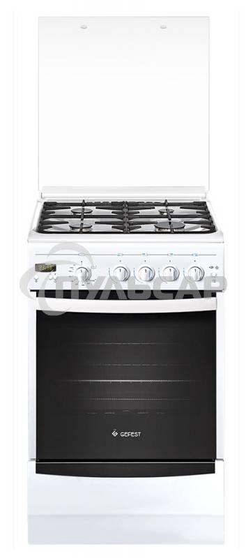 Плита газовая Gefest ПГ 5100-03 0002 белый, конфорок 4 шт, духовка 52 л, 50 см x 85 см x 58.5 см