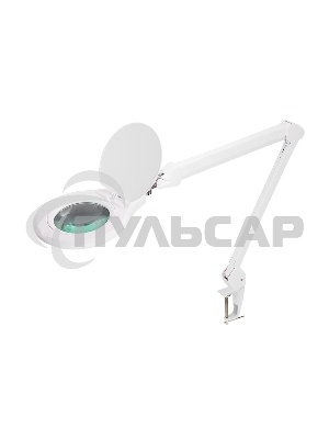 Лупа на струбцине Rexant, круглая, 5D, с подсветкой 72 SMD, сенсорный регулятор яркости, белая