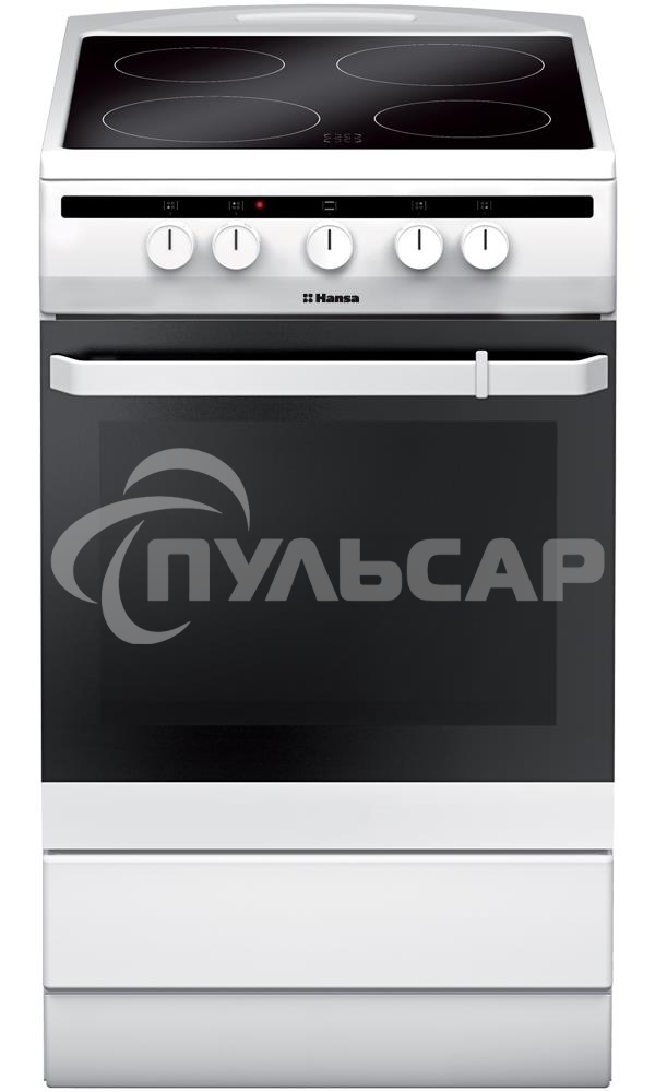 Плита электрическая Hansa FCCW54002 белый, конфорок 4 шт, духовка 68 л, 50 см x 85 см x 60 см