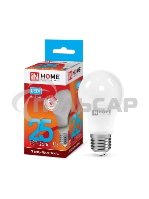 Лампа светодиодная IN HOME LED-A65-VC 25Вт 230В E27 4000К 2250лм 4690612024080