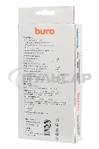 Сетевой фильтр Buro 800SH-5-B 5м (8 розеток) черный (коробка)