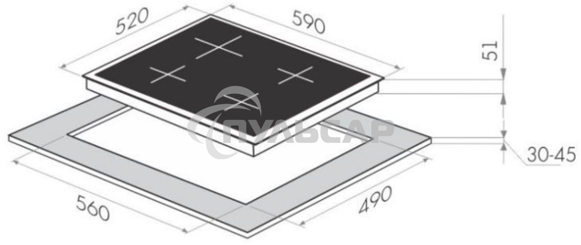 Газовая варочная панель Maunfeld EGHE.64.63CBG.R/G