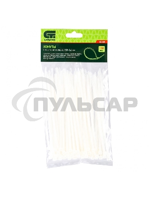 Хомуты, 150 х 3,6 мм, пластиковые, белые, 100 шт. Сибртех