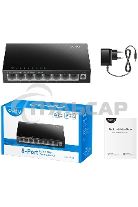 Коммутатор 8-Port 10/100 Mbps Desktop Switch, 8 10/100M RJ45 Ports, Loop Detection, Metal Case, Power Saving, Plug & Play