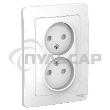Розетка 2-м СП BLANCA 16А 250В защ. шторки без заземл. бел. SchE BLNRS000121