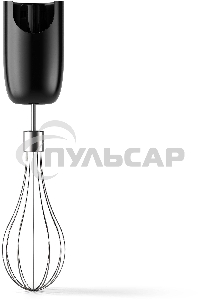 Блендер погружной Philips HR2543/90, 700Вт, 1 скорость, турбо режим, стакан для взбивания, венчик, измельчитель, черный