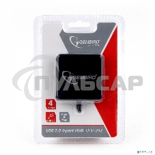 Концентратор USB 2.0 Gembird UHB-242, 4 порта, блистер, черный