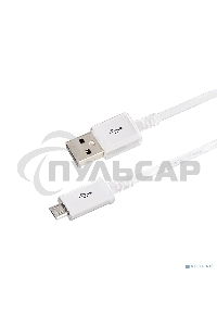 Кабель Rexant (18-4269) USB кабель microUSB длинный штекер 1М белый 