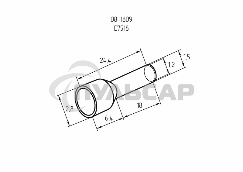 Наконечник штыревой втулочный изолированный F-18 мм 0.75 мм² (НШВи 0.75-18) синий Rexant