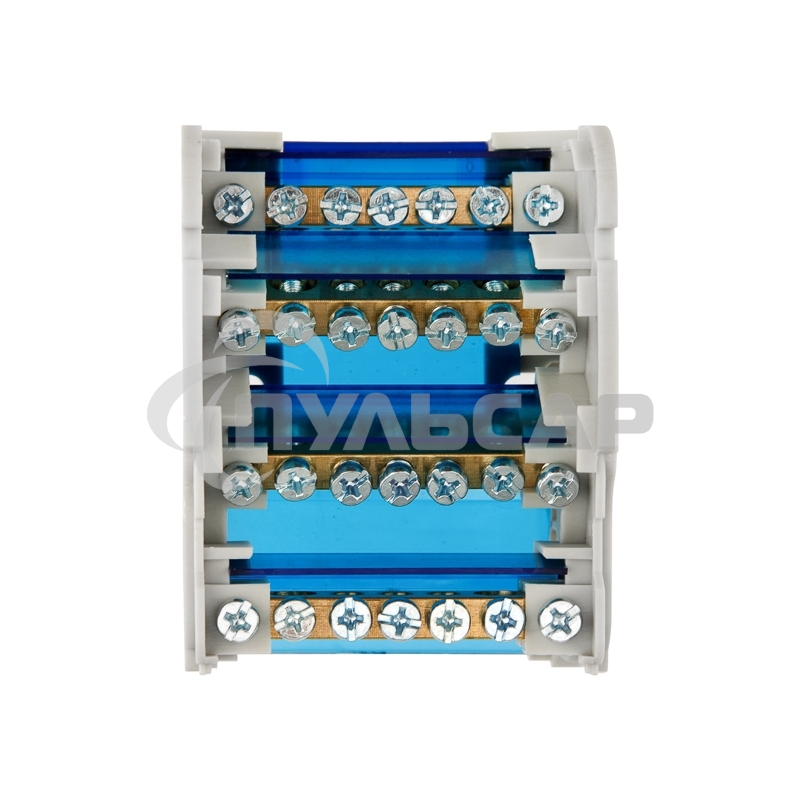 Шина на DIN-рейку в корпусе (кросс-модуль) 4х7 Rexant