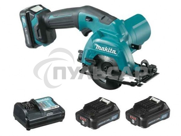 Пила циркулярная MAKITA HS301DWAE10.8В 2х2А·ч Li-ion 1500об\м диск-ф85мм рез-25.5мм 1.6кг чем