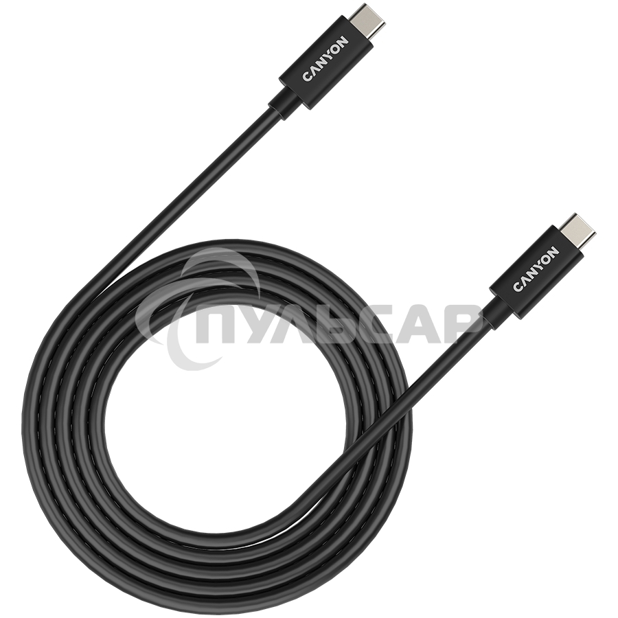 Кабель CANYON UC-42, USB4 TYPE-C to TYPE-C cable assembly 20G 2m 5A 240W(ERP) with E-MARK, CE, ROHS, черный