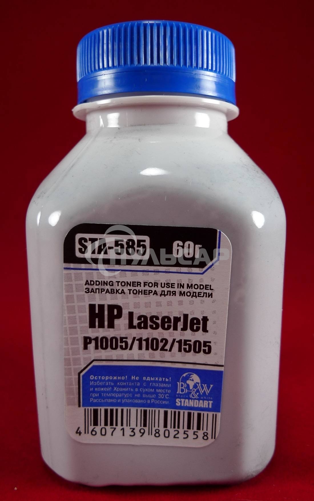 Тонер HP LJ P1005/06/1102/1120/1505/22/66/1606/LBP-3010/3250 (фл.60г) B&W Standart фас России