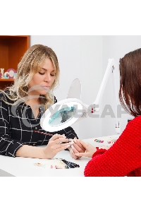 Лупа на струбцине Rexant, круглая, 5D, с подсветкой 72 SMD, сенсорный регулятор яркости, белая