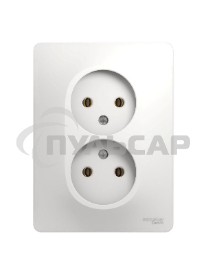 Розетка 2-м СП Glossa 16А IP20 без заземл. бел. SchE GSL000120