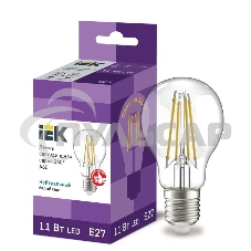 Лампа cветодиодная LED A60 шар прозр. Iek LLF-A60-11-230-40-E27-CL 11Вт 230В 4000К E27 серия 360°