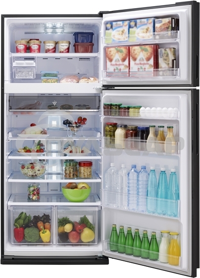 Холодильник Sharp SJ-XE59PMBK черный двухкамерный 430/148 л морозилка сверху