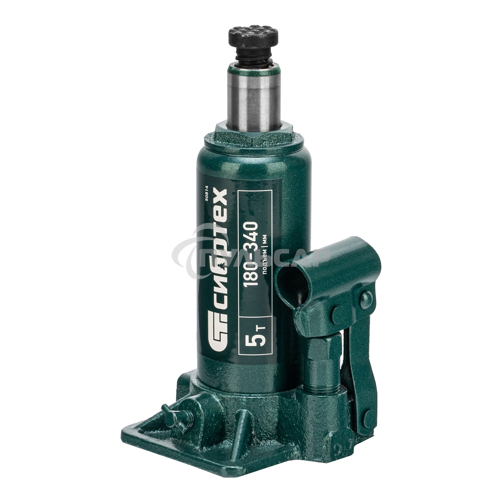 Домкрат гидравлический Сибртех бутылочный, 5т, 180-340мм, в пласт. кейсе