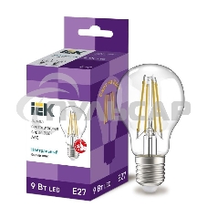 Лампа cветодиодная LED A60 шар прозр. Iek LLF-A60-9-230-40-E27-CL 9Вт 230В 4000К E27 серия 360°