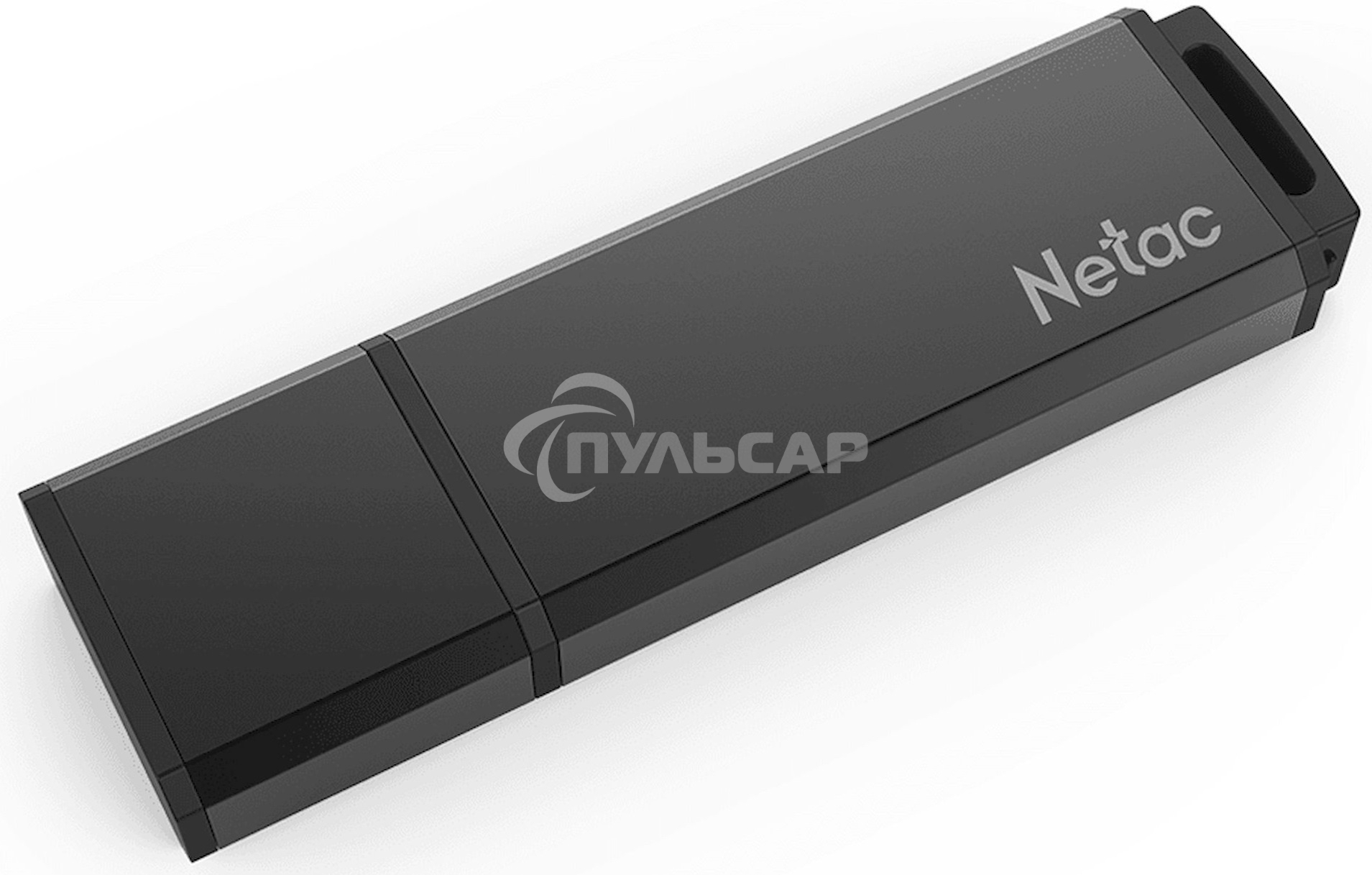 Флешка USB Netac U351 64 Gb <NT03U351N-064G-20BK>, USB 2.0, с колпачком, металлическая черная