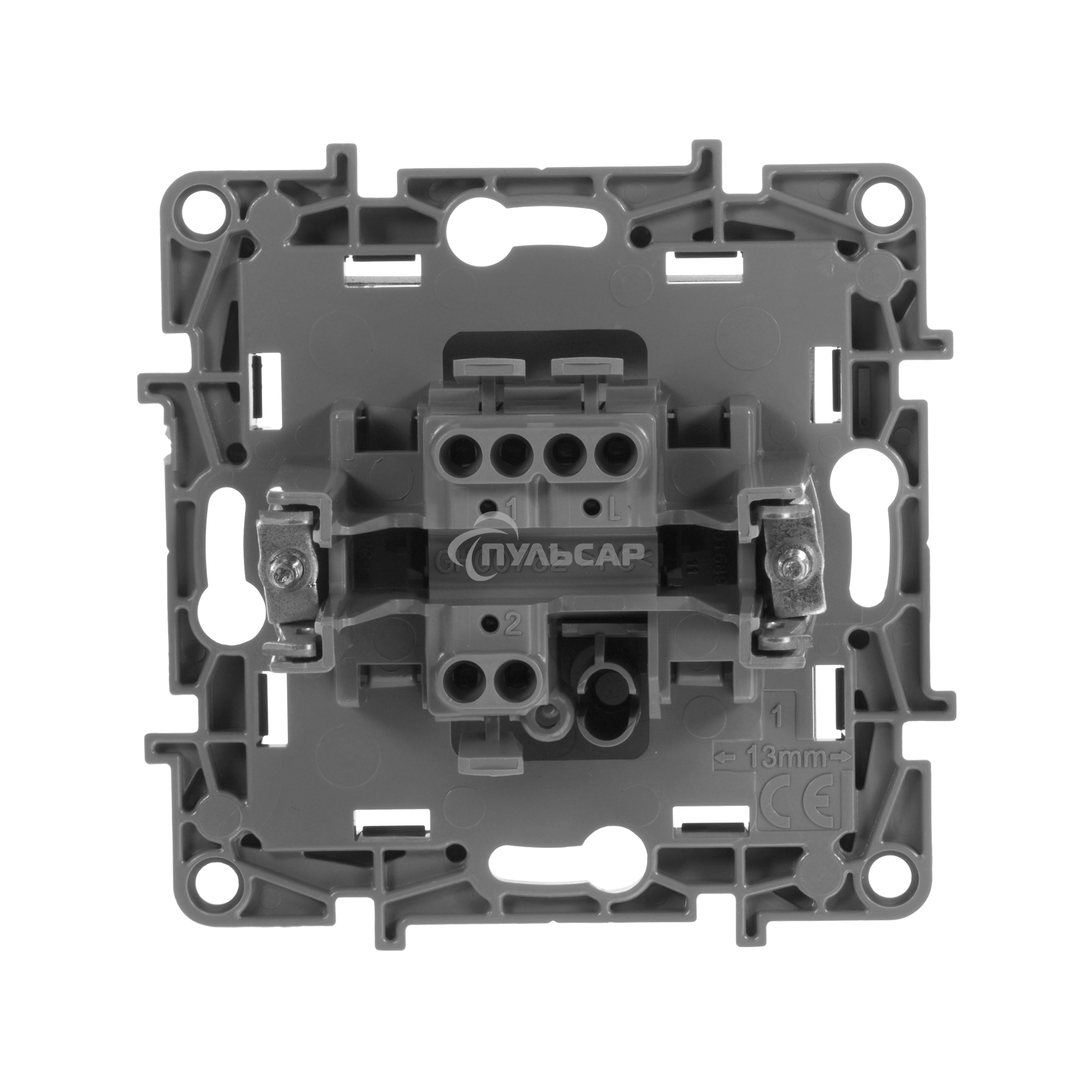 Переключатель одноклавишный, автоматические клеммы, Etika, 10AX, 250В~, антрацит
