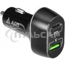 Автомобильное ЗУ ACD ACD-С632P-V1B 63Вт, 2xUSB 1PD+1QC, 3.6~20В/3А RTL