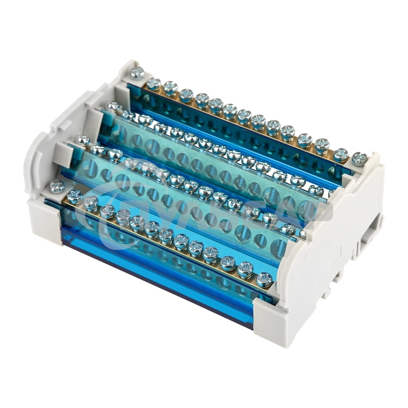 Шина на DIN-рейку в корпусе (кросс-модуль) 4х15 Rexant