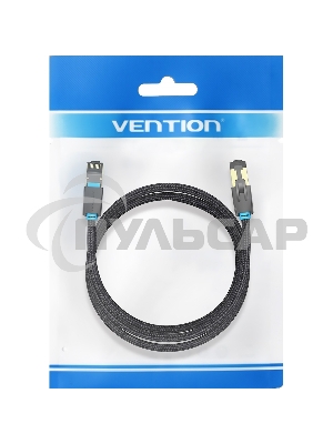Патч-корд Vention прямой SFTP cat.8 RJ45 - 2м. черный Тканевая оплетка