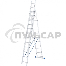 Лестница, 3 х 12 ступеней, алюминиевая, трехсекционная, Россия Сибртех 97822