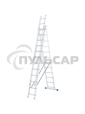 Лестница, 3 х 12 ступеней, алюминиевая, трехсекционная, Россия Сибртех 97822