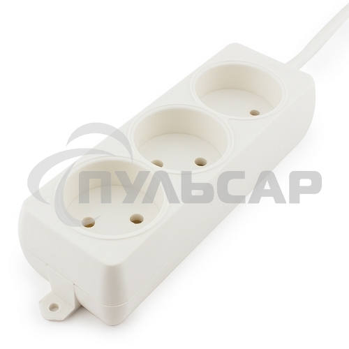 Удлинитель Гарнизон EL-NL3-W-5, 3 розетки допустимый ток 10А, длина 5 м.