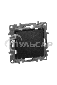 Переключатель одноклавишный, автоматические клеммы, Etika, 10AX, 250В~, антрацит