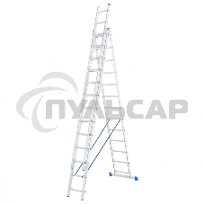 Лестница, 3 х 13 ступеней, алюминиевая, трехсекционная, Россия Сибртех 97823