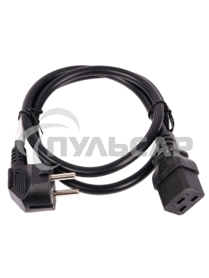 Шнур питания Lanmaster C19-Schuko прямая, 3х1.5, 220В, 16А, черный, 1 метр
