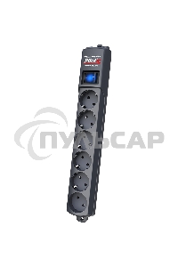 Сетевой фильтр Pilot S 6 розеток (5 евро + 1 без заземления) 1.8 м, графит