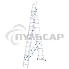 Лестница, 3 х 14 ступеней, алюминиевая, трехсекционная, Россия Сибртех 97824