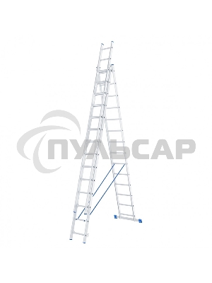Лестница, 3 х 14 ступеней, алюминиевая, трехсекционная, Россия Сибртех 97824