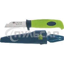 Нож монтажника с чехлом, обрезиненная рукоятка, 190 мм, лезвие - 67 мм Сибртех