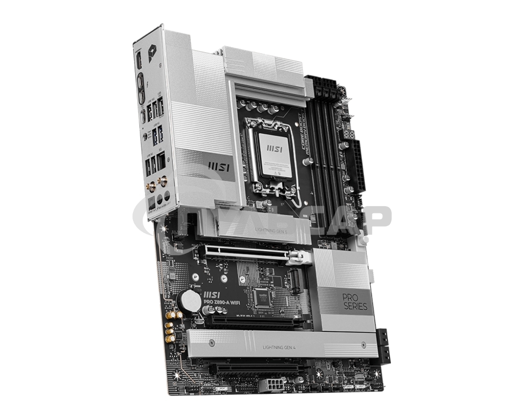 Материнская плата MSI PRO Z890-A WIFI, LGA 1851, Intel Z890, 4xDDR5, 4xSATA, 4xM.2, 1xPCIe 5.0 x16, 2xPCIe 4.0 x4, 1xHDMI, 2xUSB-C Thunderbolt 4, 1xUSB-C 3.2 Gen 2, 3xUSB-A 3.2 Gen 2, 4xUSB-A 3.2 Gen 1, 1x 5Gb LAN, 2x3.5 мм, 7.1, ATX
